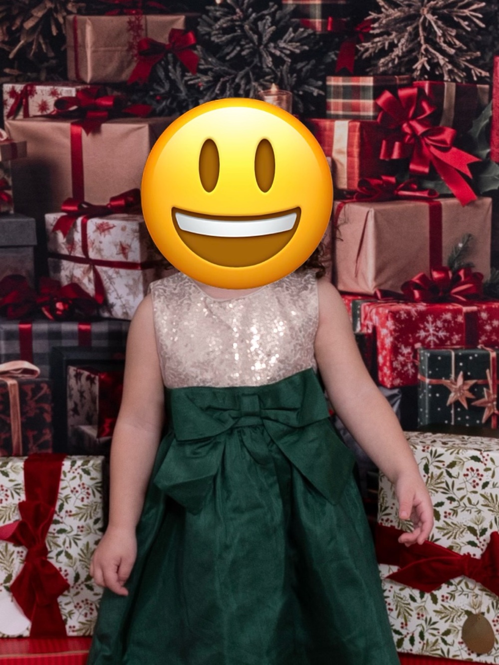 Girls Green and Cream Holiday Party Dress with Sequin Bodice